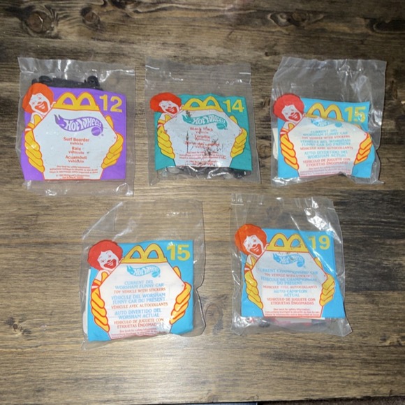Hot Wheels Other - Hot Wheels McDonald's Happy Meal Toy Lot - 1999 NIP